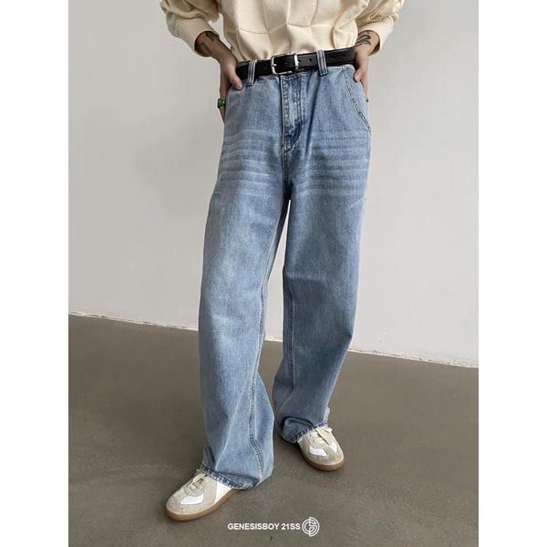 Quần baggy jeans ống suông nam ms813