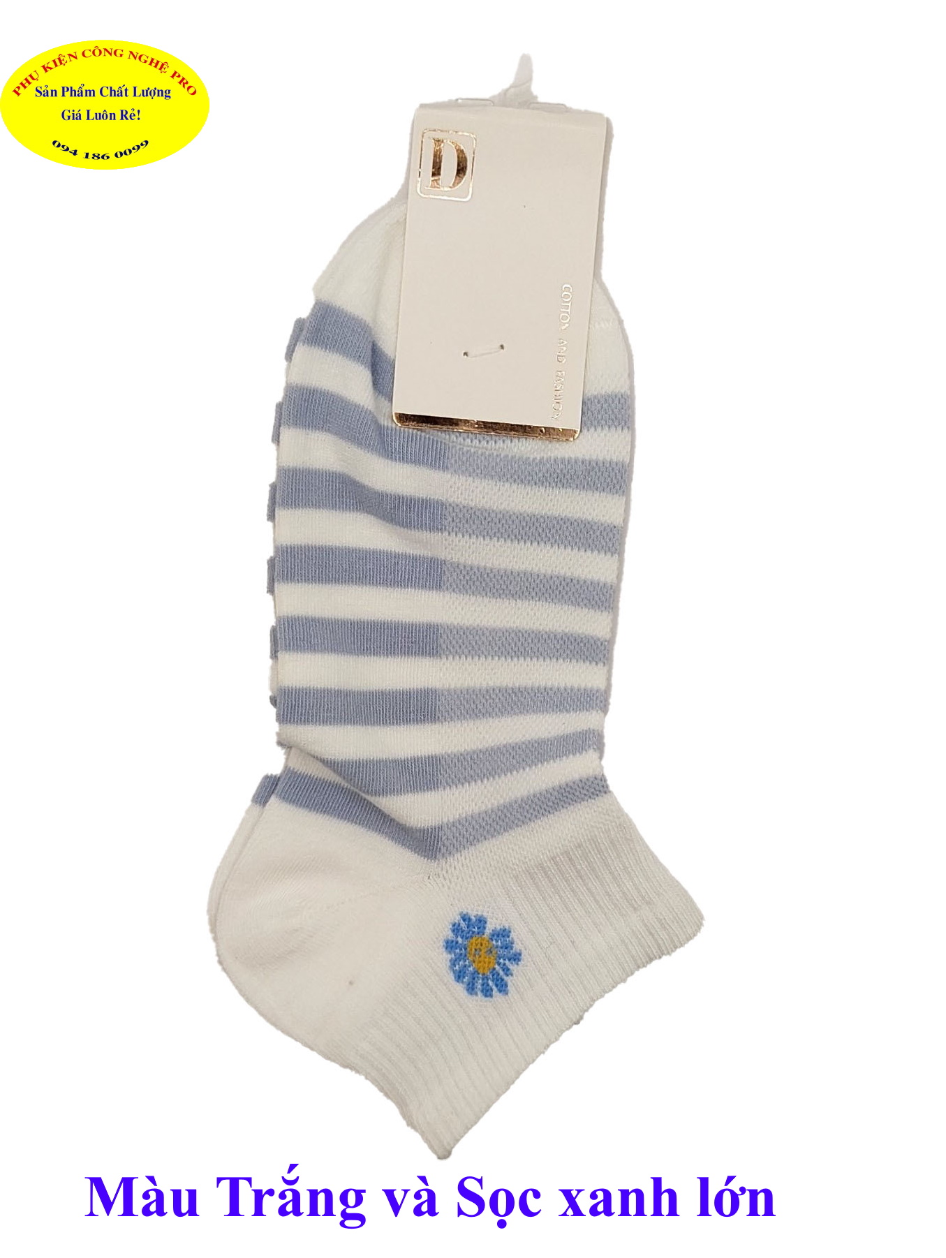 TẤT VỚ NỮ Loại vớ cổ ngắn In hoa cúc trên cổ vớ Thương hiệu D Chất liệu Cotton co giãn, Mềm êm, Hút ẩm, Bảo vệ đôi chân