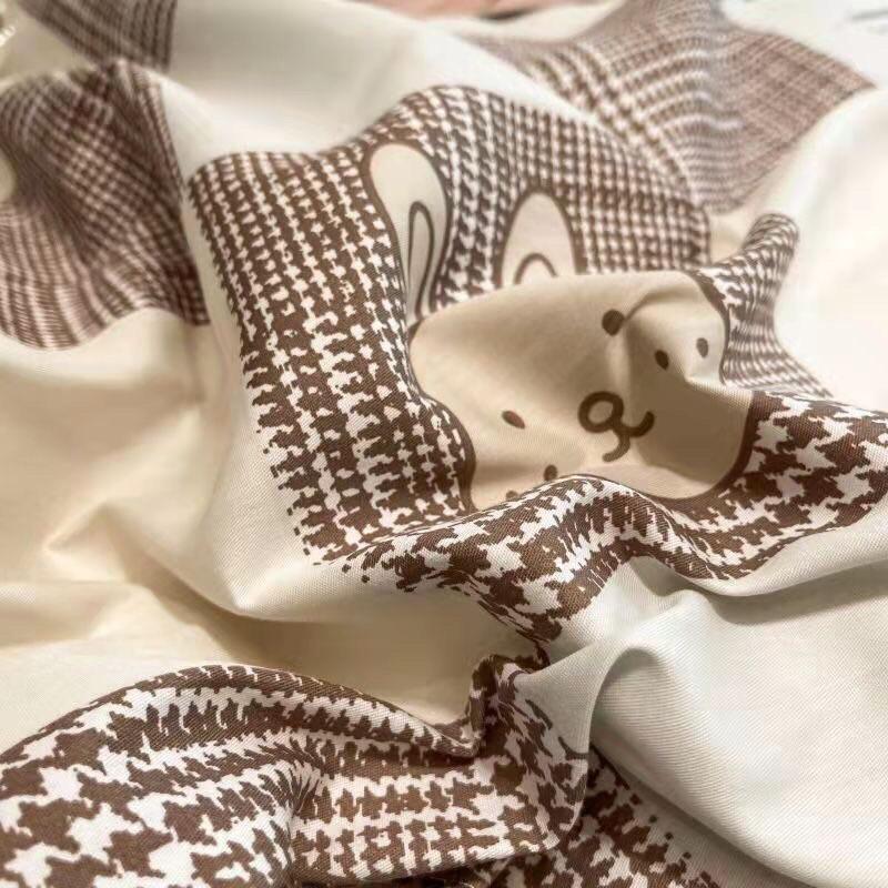 Set Chăn Ga Gối Cotton Organic 100%cotton Hàng Nhập Khẩu Cao Cấp 4 Món Thỏ Nâu