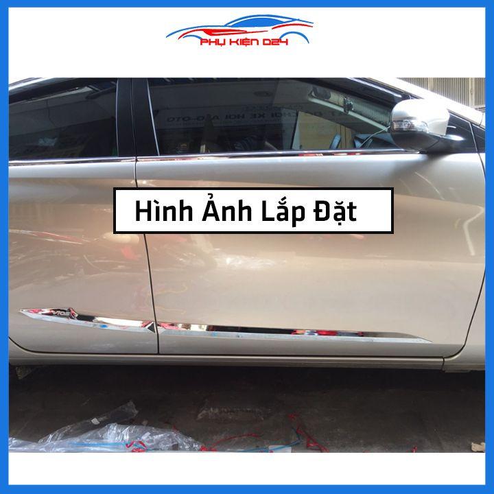 Bộ ốp nẹp sườn Vios 2019-2020-2021-2022 mạ crom trang trí làm đẹp xe