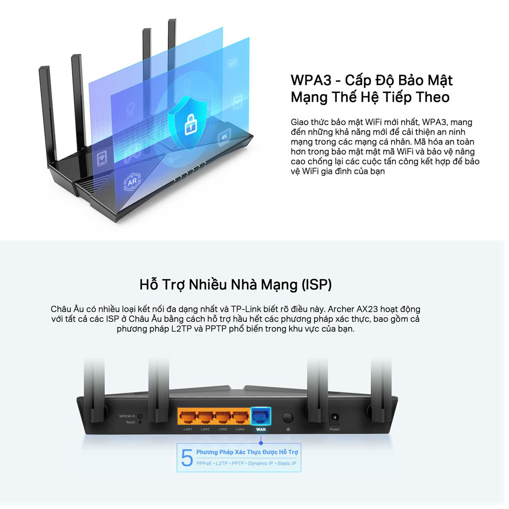 [Wifi thế hệ mới] Bộ Phát Router Wifi TP-Link Archer AX23 Wifi 6 Chuẩn AX1800 - Hàng Chính Hãng