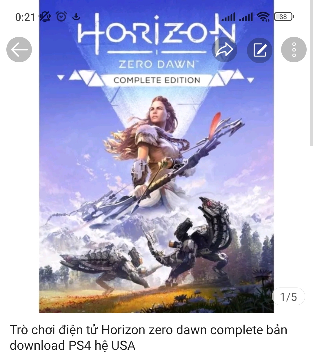 Trò chơi điện tử Horizon zero dawn complete bản download PS4 hệ USA