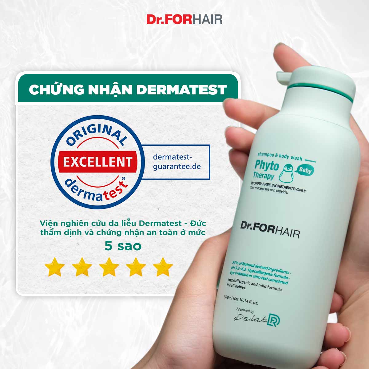 Sữa tắm gội cho bé 2 trong 1 chiết xuất thực vật Dr.FORHAIR Phyto Therapy Baby Shampoo and Body Wash 300ml