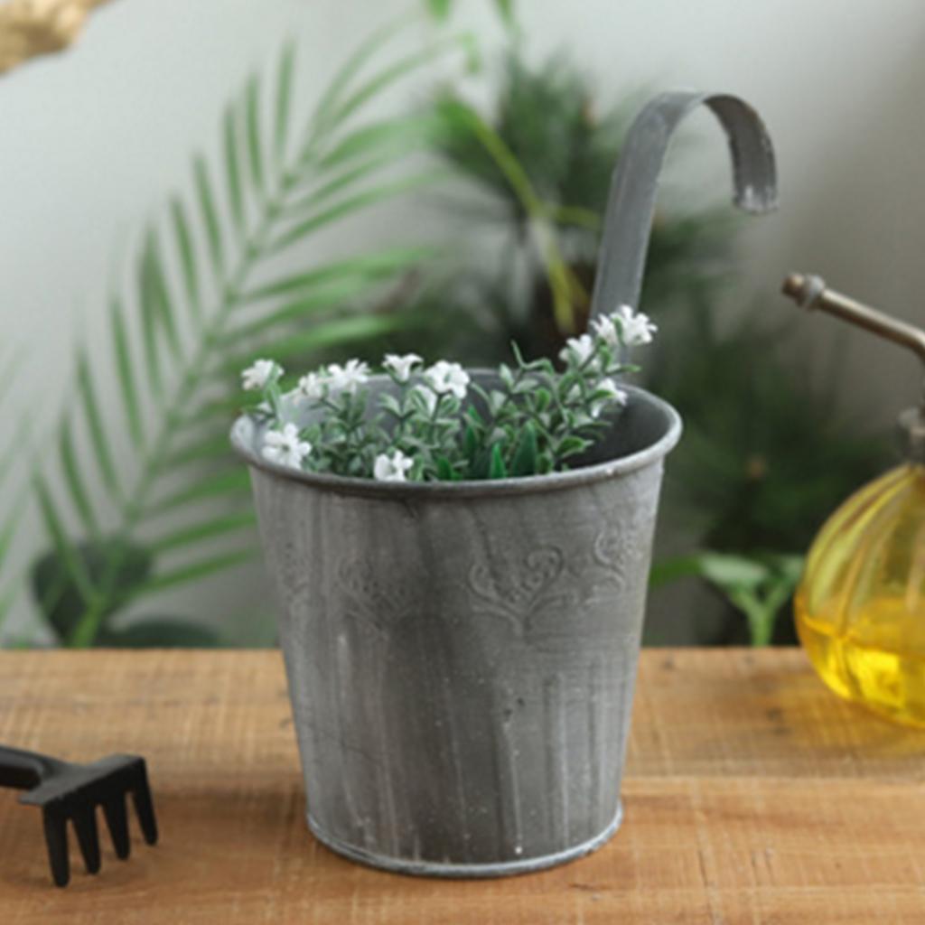Flower Pot Succulent Bonsai Planter Metal Plant Bucket For Home Garden Yards