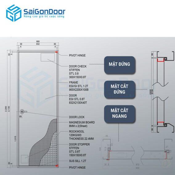 Cửa Thép Hàn Quốc THQ-TYPE B Mẫu Mới -SAIGONDOOR