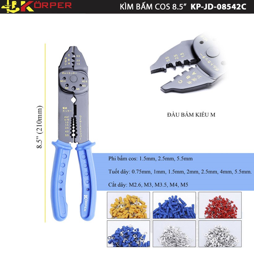 KÌM BẤM COS KÖRPER - Kìm bấm cos Körper KP-JD-08541CS : Màu Đỏ