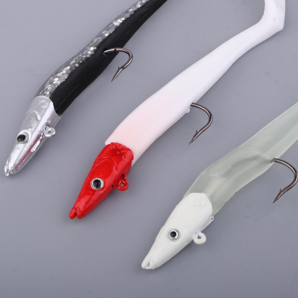 3D Eyes Fishing Lure Bait Soft Sequins Fish Decoy Hook
