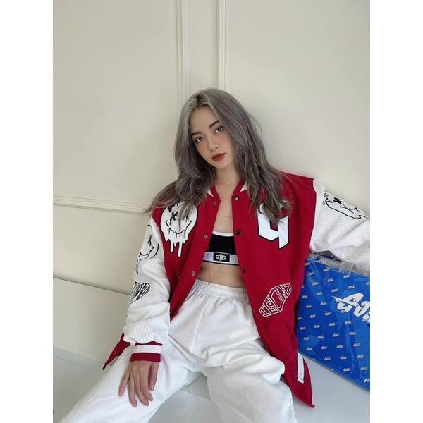 Áo Khoác Bóng Chày Bomber In Hình Siêu Xinh Form Rộng Unisex-AKNHUNGHOATHINH