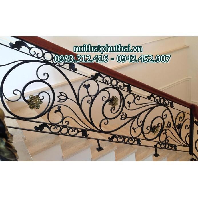 Thi công lan can cầu thang sắt nghệ thuật cho biệt thự