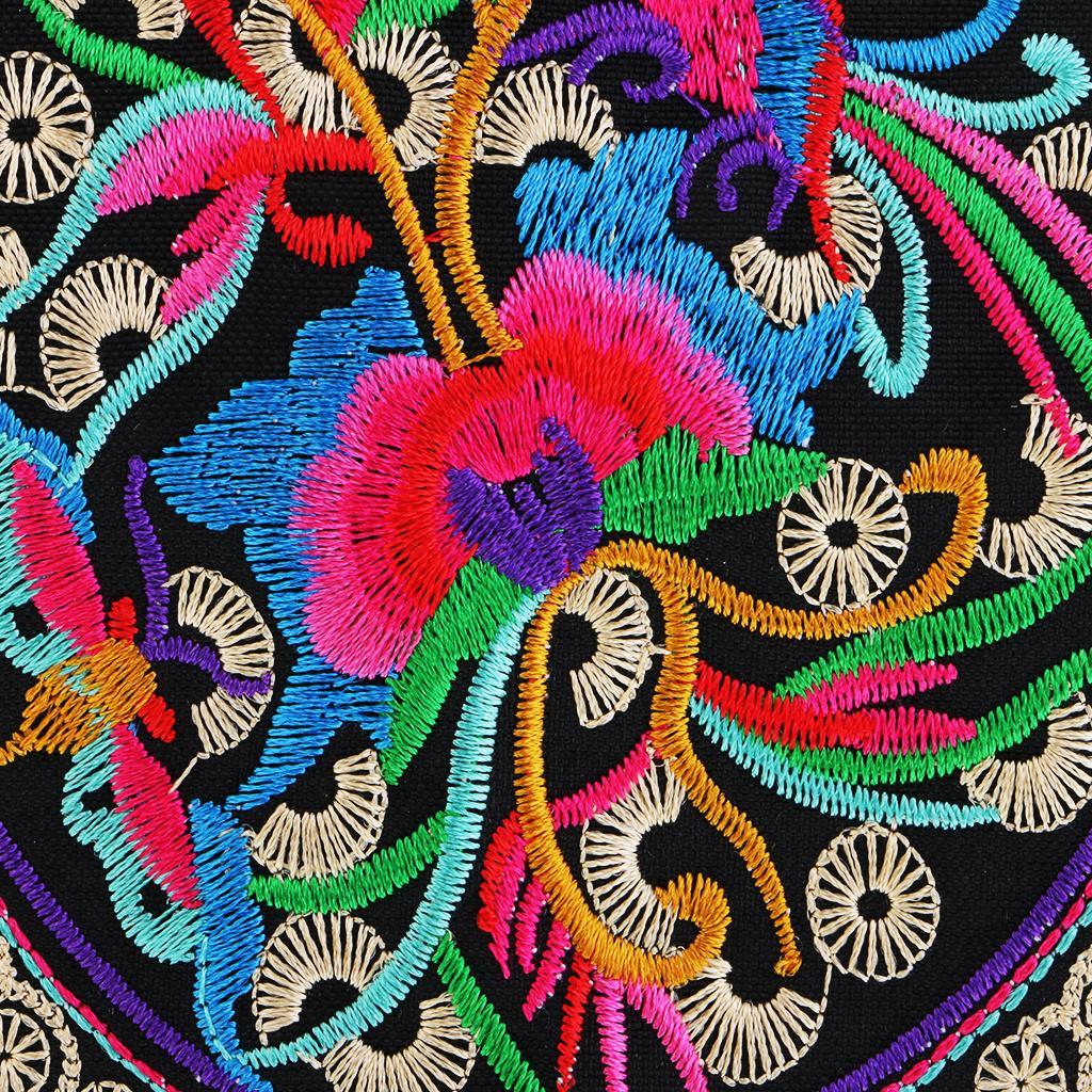 2 Pieces Embroidery Women Backpack Shoulder Bag Flower