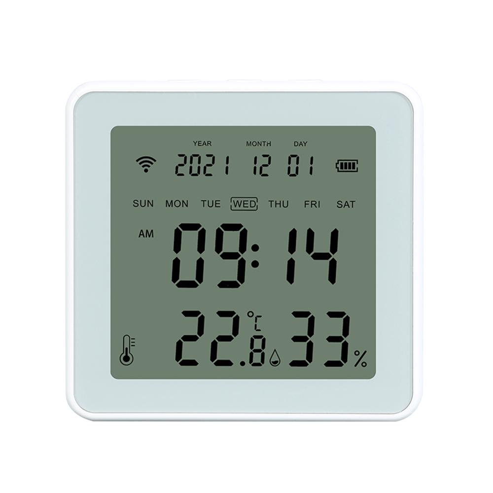 WiFi Smart Temperature Humidity Sensor Tuya APP Remote Control with LCD Screen High Accuracy TandH Sensor ℃/℉ Switchable