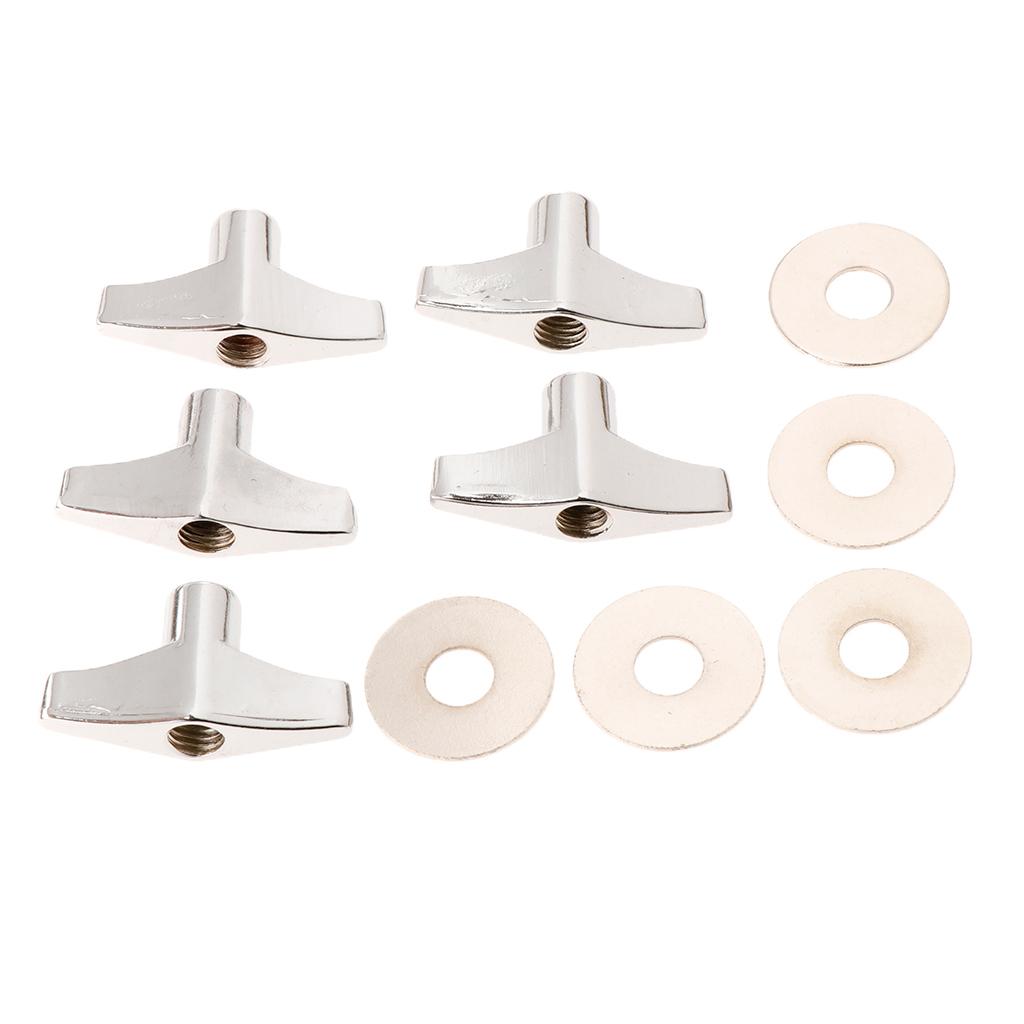 5 Pieces Quick Release Cymbal Stand Wing Nut with Gasket for Drum Parts