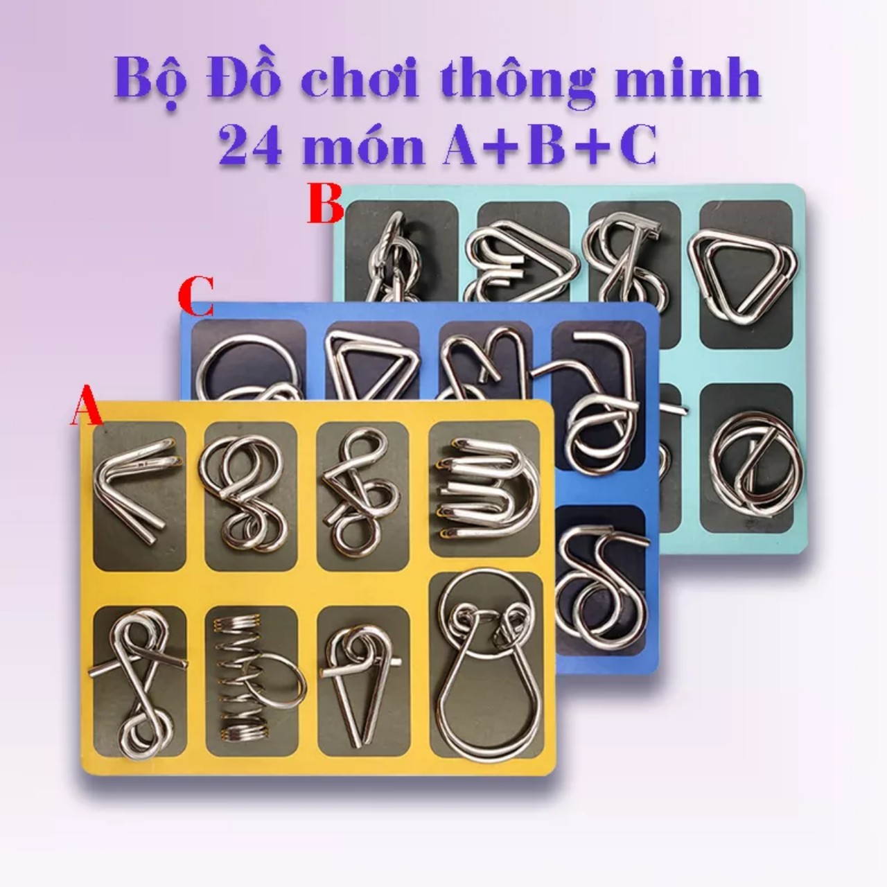 Bộ 24 móc khóa IQ , thử thách mở khóa tư duy trí tuệ cho trẻ giúp trẻ thông minh hơn hàng cao câp