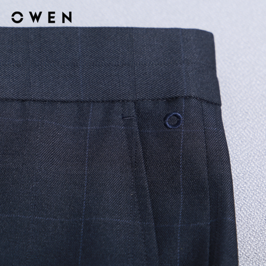 OWEN - Quần tây nam màu Đen chất liệu Nano form Trendy Kẻ nhuyễn/kẻ nhỏ/dobby/kẻ chìm Nano QD220687