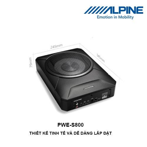 PWE-S800 Loa sub gầm ghế kích thước 8 inch thương hiệu Alpine chính hãng