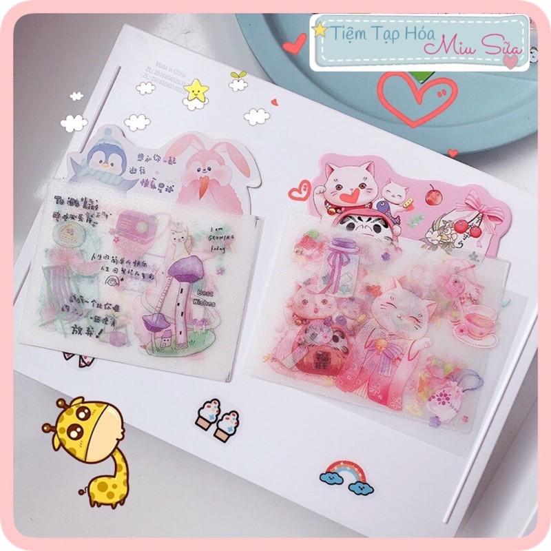 Sticker set 4 tờ loại vân sần chống nước mới nhất 2021 - MiuSua