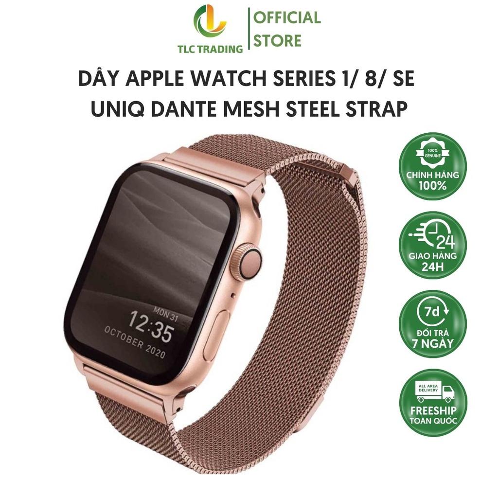 HÀNG CHÍNH HÃNG - Dây dành cho Apple Watch UNIQ Dante Mesh Steel Strap Dành Cho Series 1/8/SE Bền Bỉ Thiết Kế Sang Trọng Độc Lạ