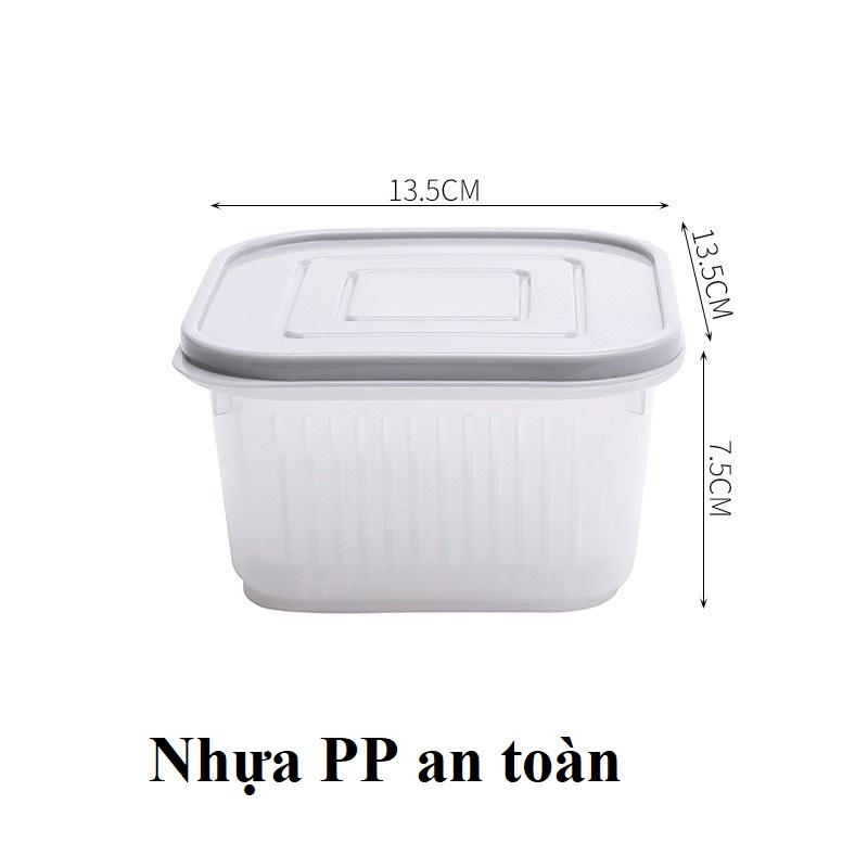 Hộp trữ đông, hộp nhựa đựng thức ăn tủ lạnh tách nước giúp thực phẩm tươi lâu