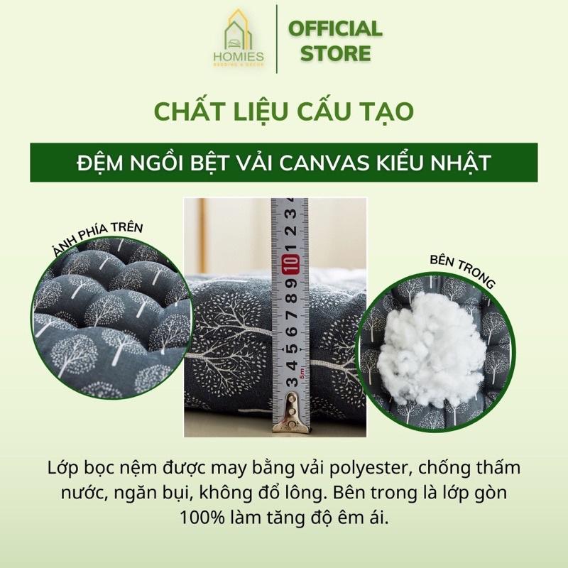 Đệm Ngồi Bệt Vải Canvas Kích Thước 40cm x 40cm 20 mẫu đa dạng, đệm lót ghế Vuông tròn (Bông Trắng Cực Êm)