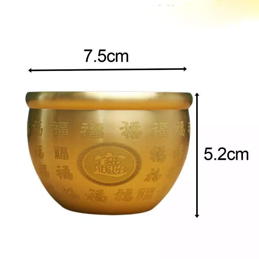 BÁT / CHẬU TỤ BẢO BÁCH PHÚC BẰNG ĐỒNG TẶNG 5 XU NGŨ ĐẾ KÍCH TÀI TỤ TÀI