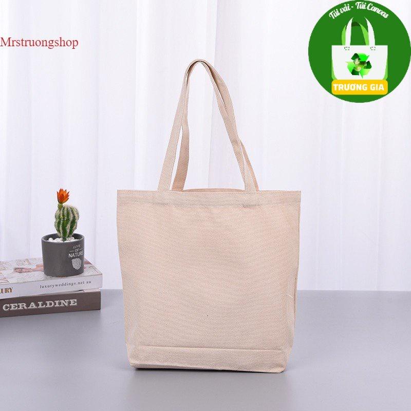 TúI Vải tote canvas Trắng in hình LETTER không khóa kéo 26x33 Trương Gia Túi Vải - Túi Canvas