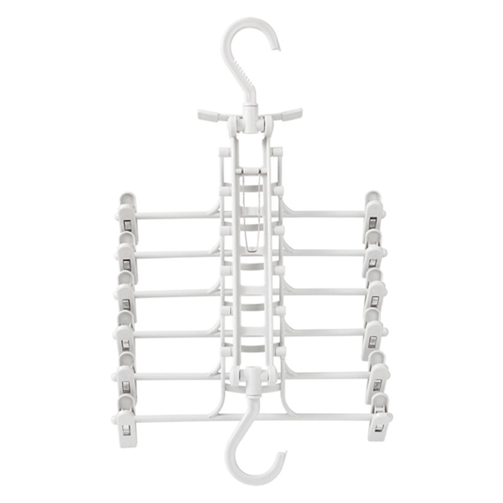 Foldable 360° Swivel Hook Hanger with Clips for Trousers,Shirts,Socks