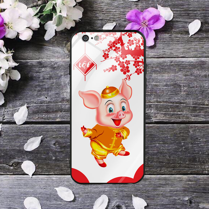 Ốp Lưng Kính Cường Lực cho điện thoại Iphone 6 / 6s - Pig 2019