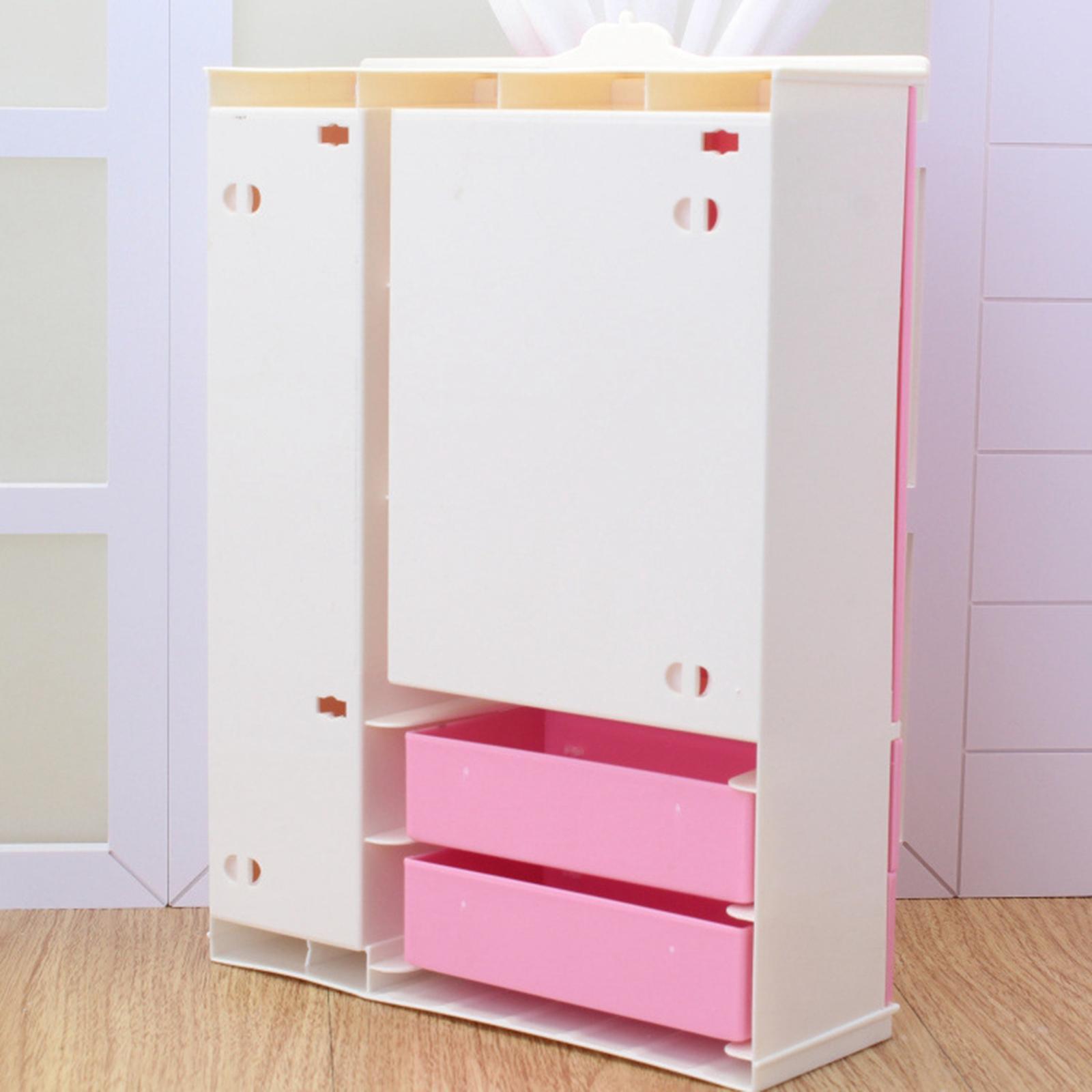 Miniature Wardrobe Closet  Dolls House Bedroom Furniture Accessory Pink
