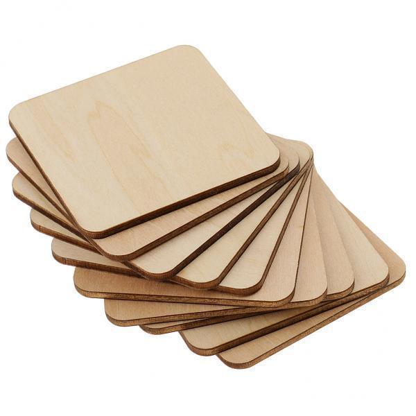 3-20pack Square MDF Unfinished Wood Pieces Blank Plaque DIY Craft 60x60mm 10