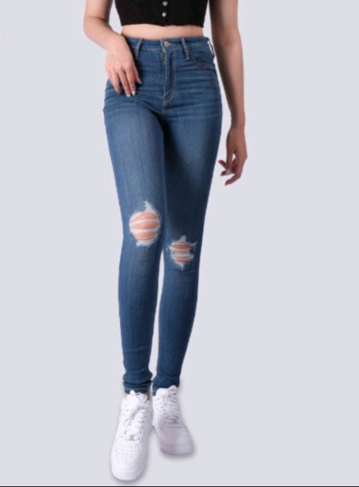 Quần dài jean nữ rách gối  có size 26-31. Vải dày và co giãn. YUME JEAN BIGSIZE