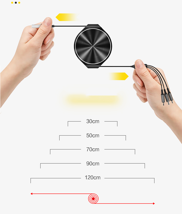 Cáp Pisen 3 trong 1 (Lightning/Type-C, Micro ) 1200mm  màu ngẫu nhiên -  LS-AP10-1200 CDIII _ Hàng chính hãng