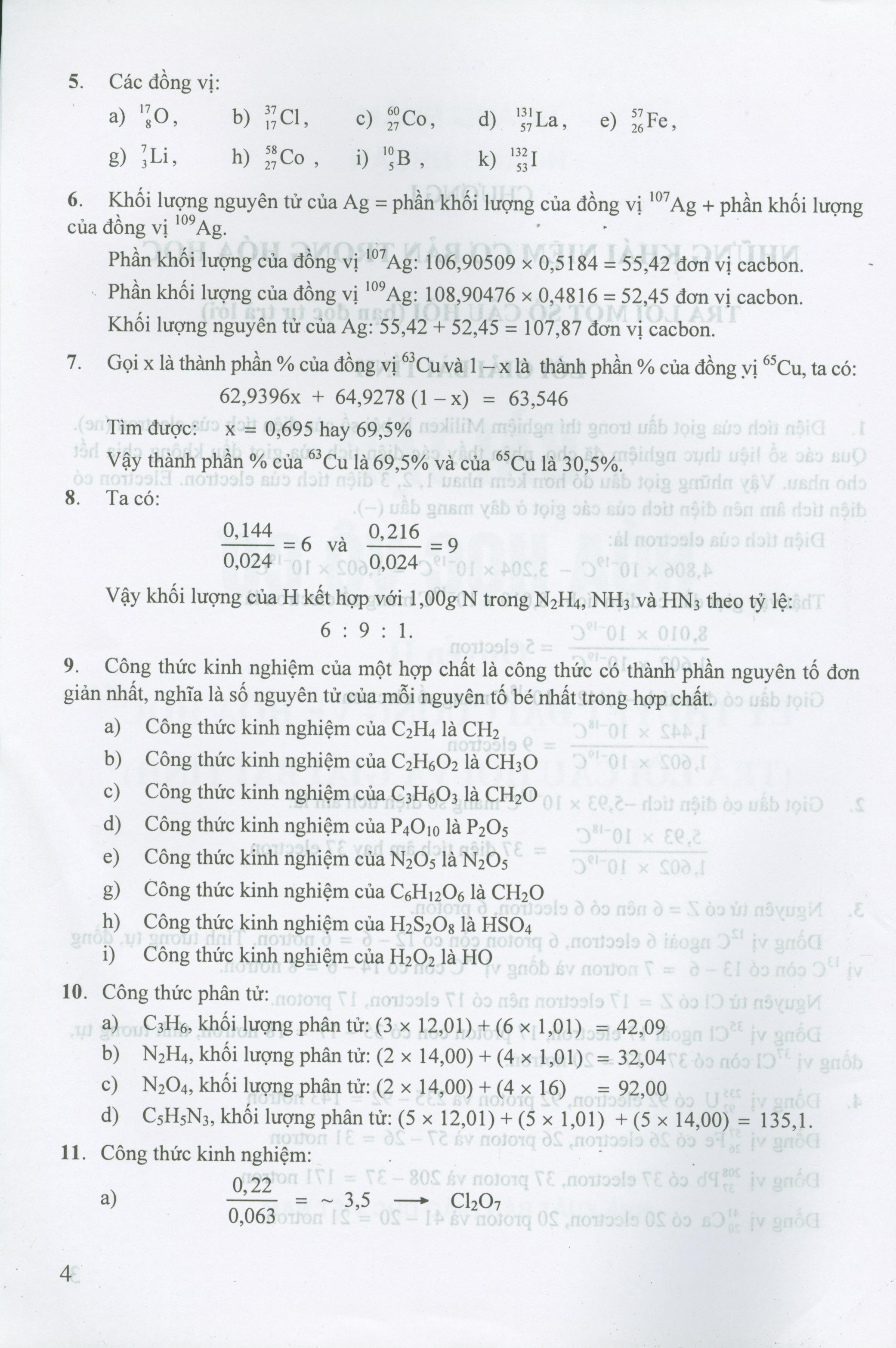 Bài Tập Hóa Học Vô Cơ, Quyển II - Lý Thuyết Đại Cương Về Hóa Học (Trả Lời Câu Hỏi Và Giải Bài Tính)