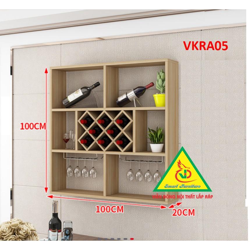 Kệ rượu trang trí treo tường VKRA05 - Nội thất lắp ráp