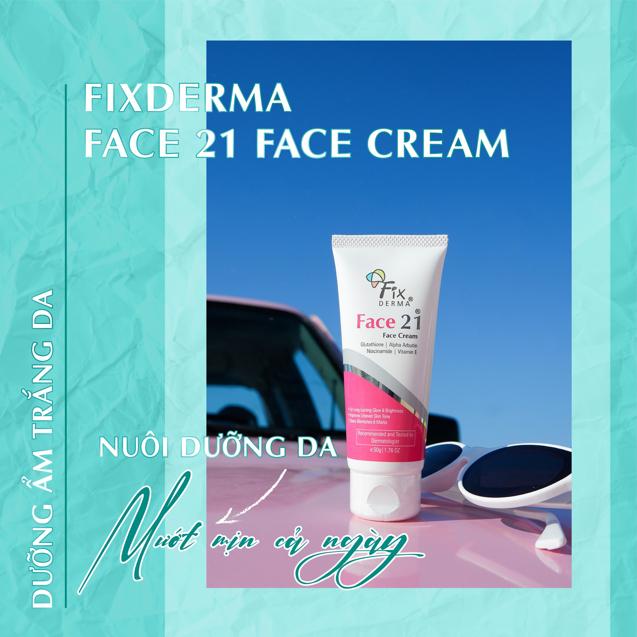 Kem Dưỡng Ẩm Giúp Trắng Da FIXDERMA Face21 Face Cream Giúp Đều Màu Da 50g - Hùng Lợi