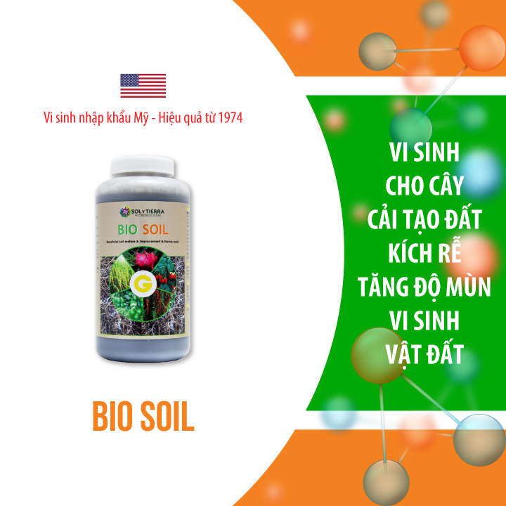 Vi sinh cải tạo đất, tăng độ mùn cho đất Bio Soil - NSX Soly Tierra  - Chai 1 quarter (≈ 1 lít)