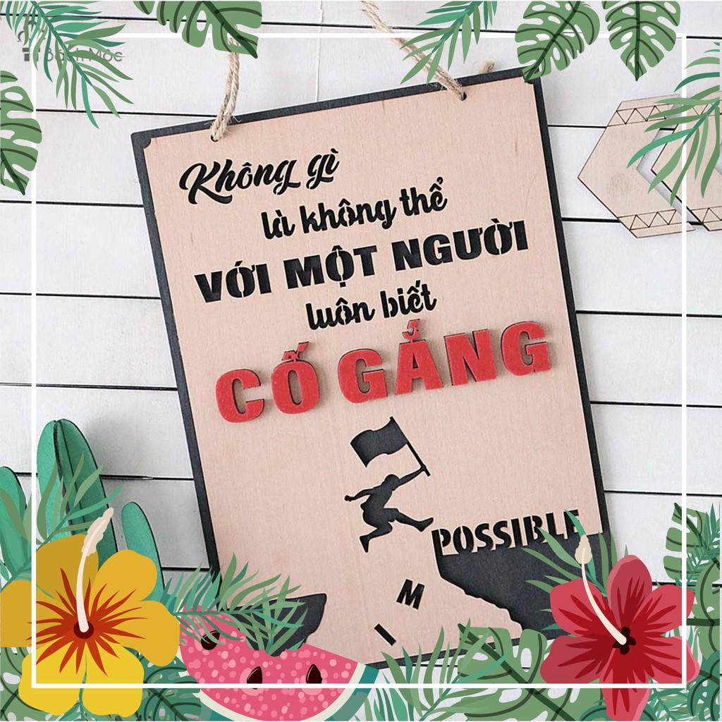 Bảng gỗ decor khẩu hiệu tạo động lực làm việc (bảng gỗ trang trí