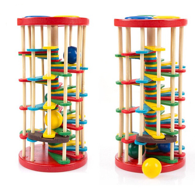 Đập bóng cầu thang bằng gỗ hàng an toàn vui nhộn cho bé