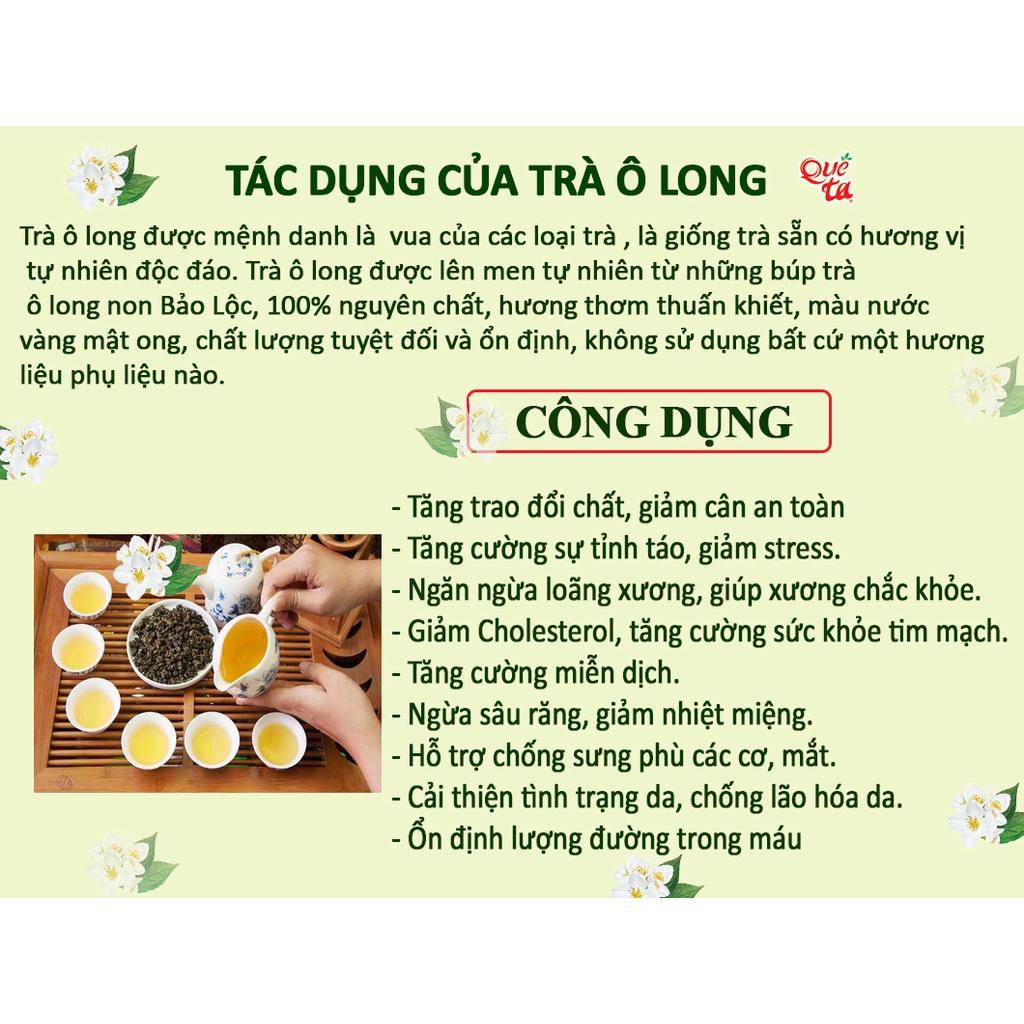 Trà ô long (o long, oolong, olong) cao cấp Quê Ta nguyên chất, nguyên liệu làm trà sữa ngon – Hộp gỗ 100g