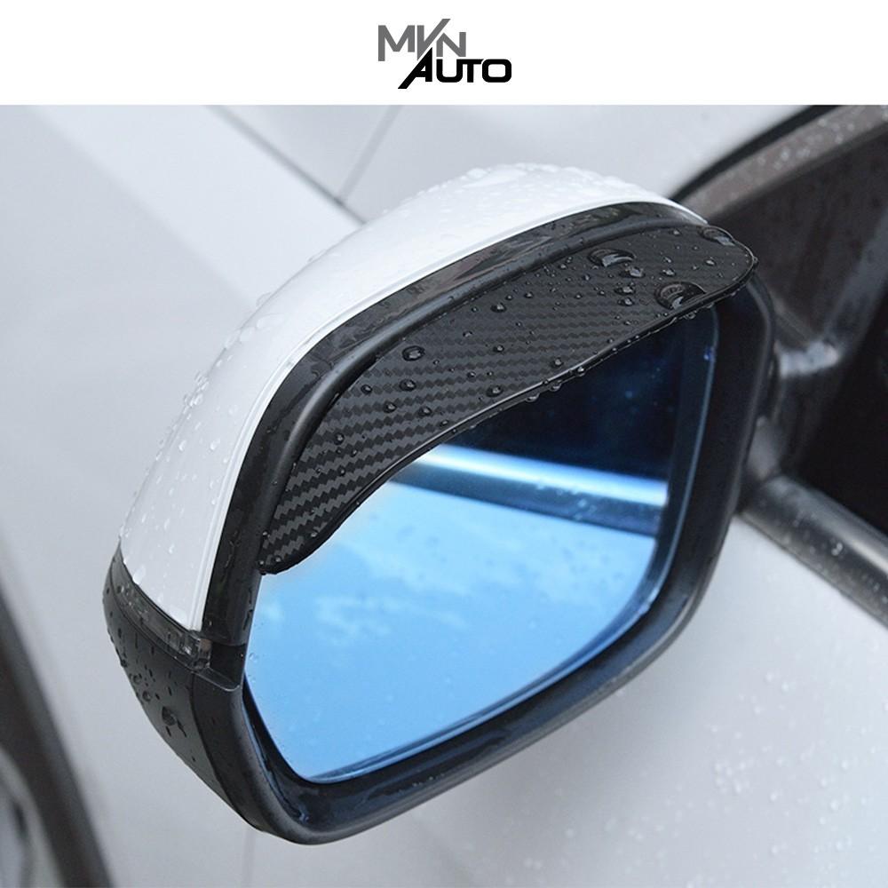 Bộ 2 Tấm Vè Che Mưa Chống Bám Nước Gương Chiếu Hậu Ô Tô Vân Carbon Thể Thao