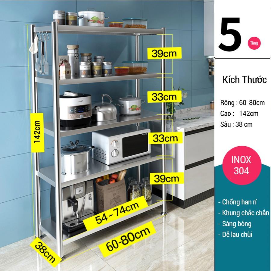 KỆ INOX Nhà Bếp Để Đồ Đa Năng 3 Tầng 4 Tầng 5 Tầng Thông Minh Kalpen,KIN