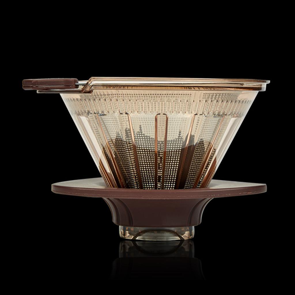 Kitchen Pour Over Cone Dripper Reusable Coffee Filter Cone with Cup Stand