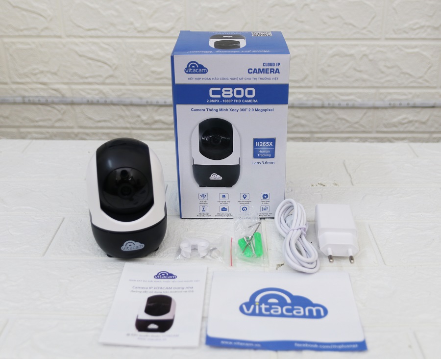 Camera IP Wifi Vitacam C800 2Mpx Full HD1080p - Hàng Chính Hãng