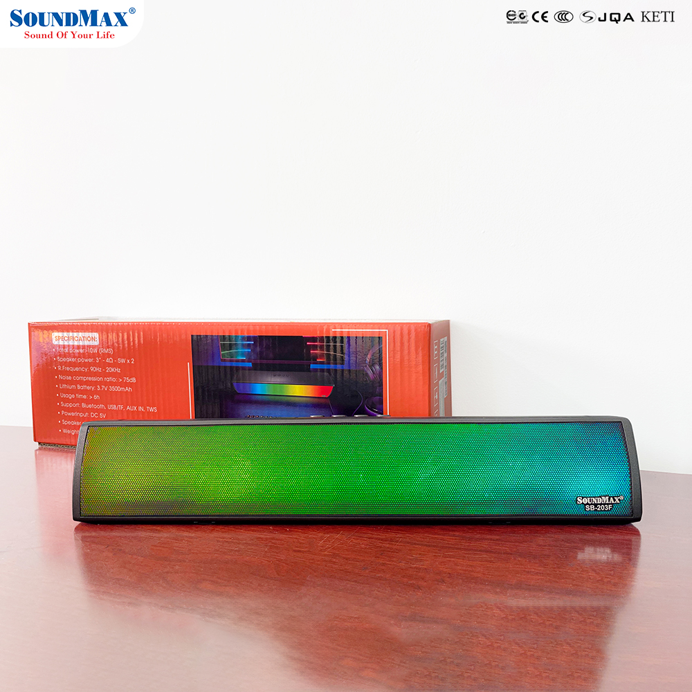 [Hàng Chính Hãng] Loa soundbar LED RGB lửa độc đáo SoundMax SB-203F | Soundbar speaker with RGB Flame Effect LED SoundMax SB203F
