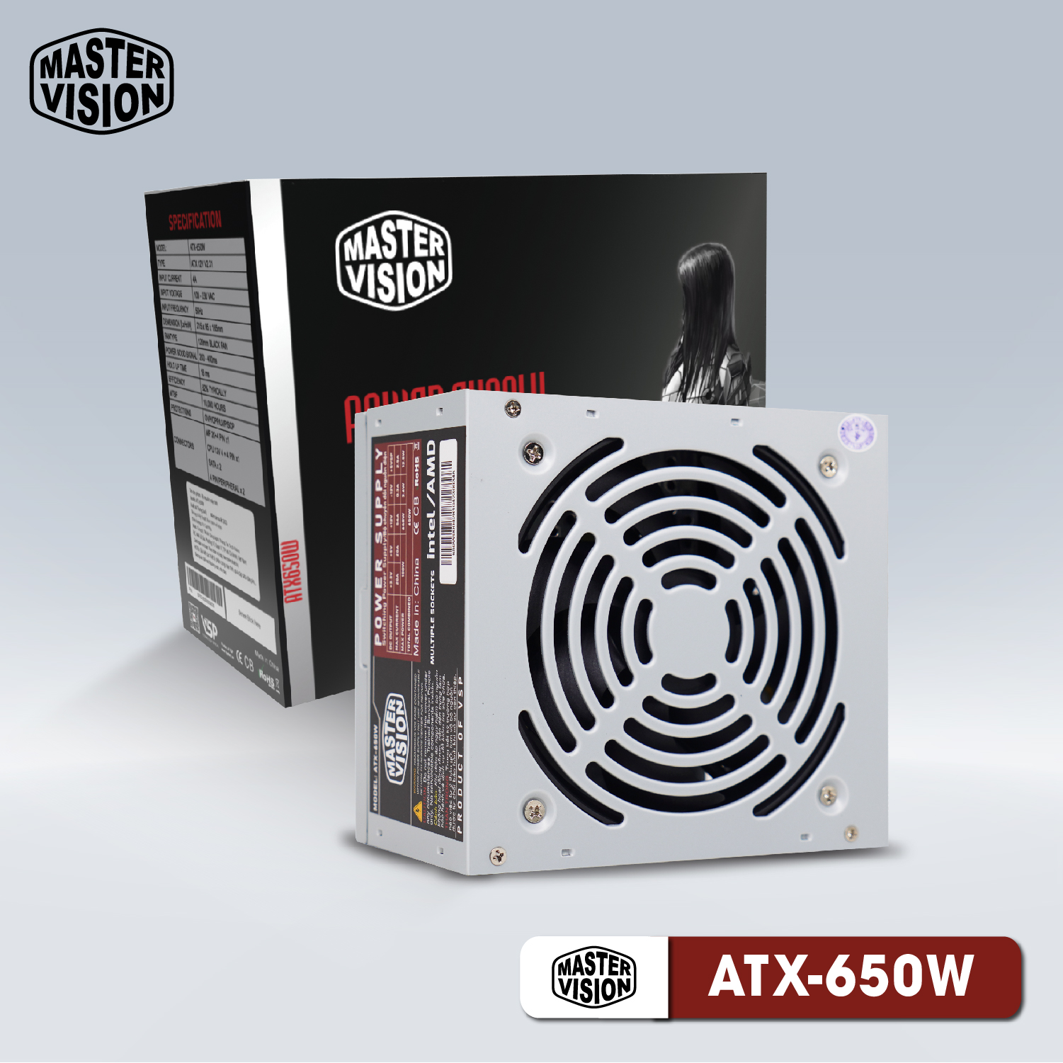 Nguồn máy tính Master Vision 650W ATX - Hàng chính hãng VSP phân phối