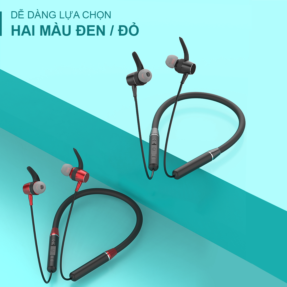 Tai nghe bluetooth JUYUPU BR101 đeo cổ thể thao popup V5.0 chống ồn tai nghe không dây dành cho iPhone Samsung OPPO VIVO HUAWEI XIAOMI - HÀNG CHÍNH HÃNG