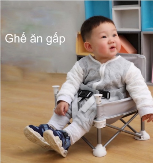 Ghế kiêm bàn tập ăn gấp gọn hợp kim nhôm cho bé Hikaru Baby