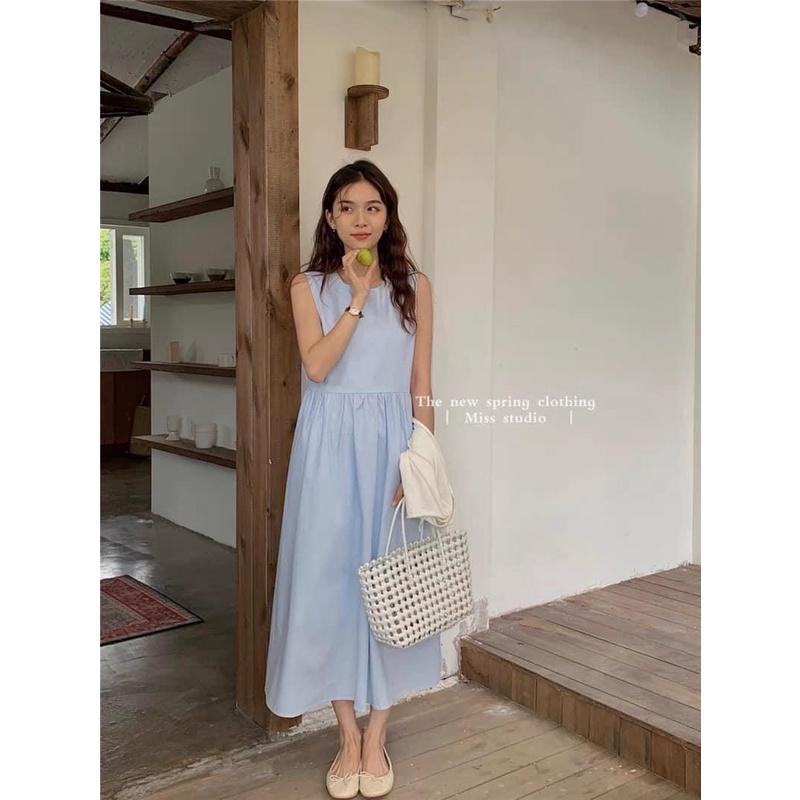 Set váy babydoll kèm khăn - Váy sát nách đi biển siêu xinh 2022
