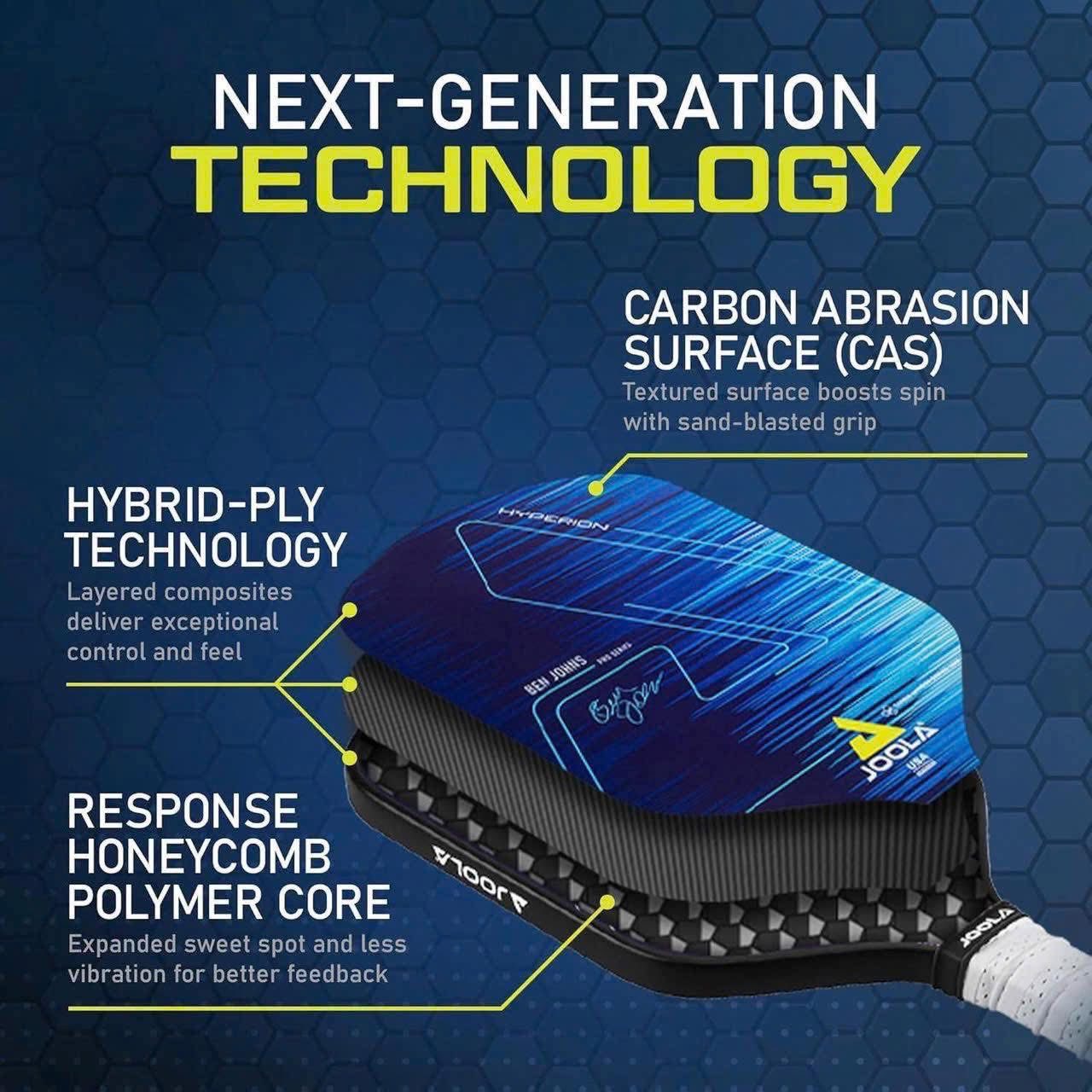 SIÊU VỢT PICKLEBALL JOOLA HYPERION CAS 16mm (1 cái) hàng chính hãng