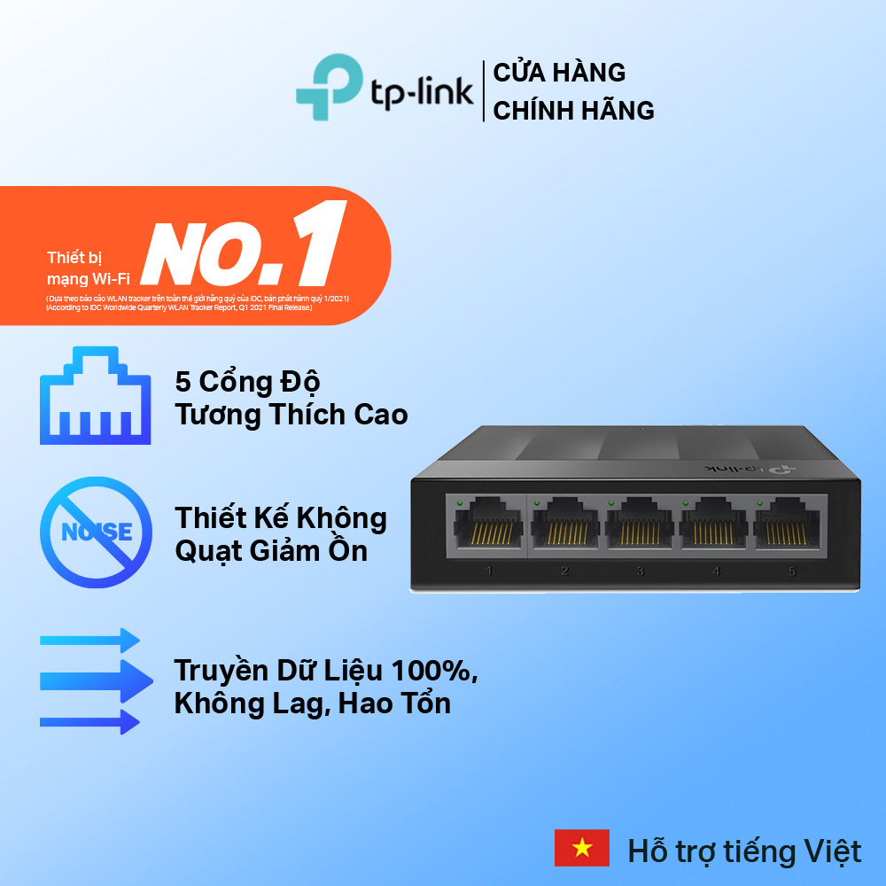 Bộ Chia Tín Hiệu Switch Để Bàn TP-Link LS1005G 5 Cổng 10/100/1000Mbps - Hàng Chính Hãng