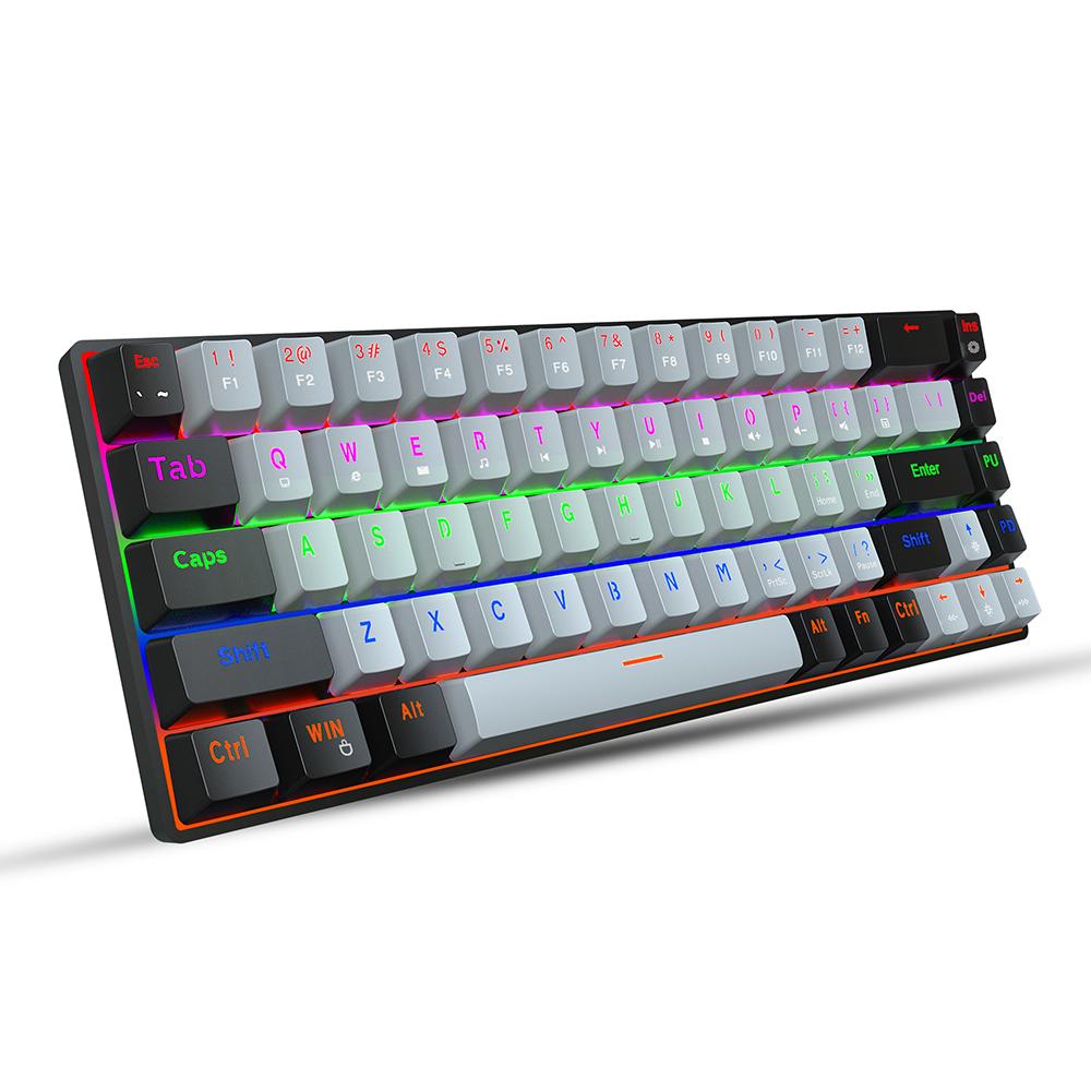 HXSJ V800 Wired Mechanical Keyboard 68 Keys RGB Gaming Keyboard with Detachable Type-C Cable ABS Keycap